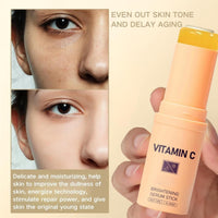 Yoowan Vitamin C Face Serum Stick,Vitamin C Eye Cream,Eye Balm Stick,Brightening & Hydrating Serum For Face & Body,Facial Serum Balm Stick For Fine Lines & Wrinkles,Lightweight Light For Smooth Skin