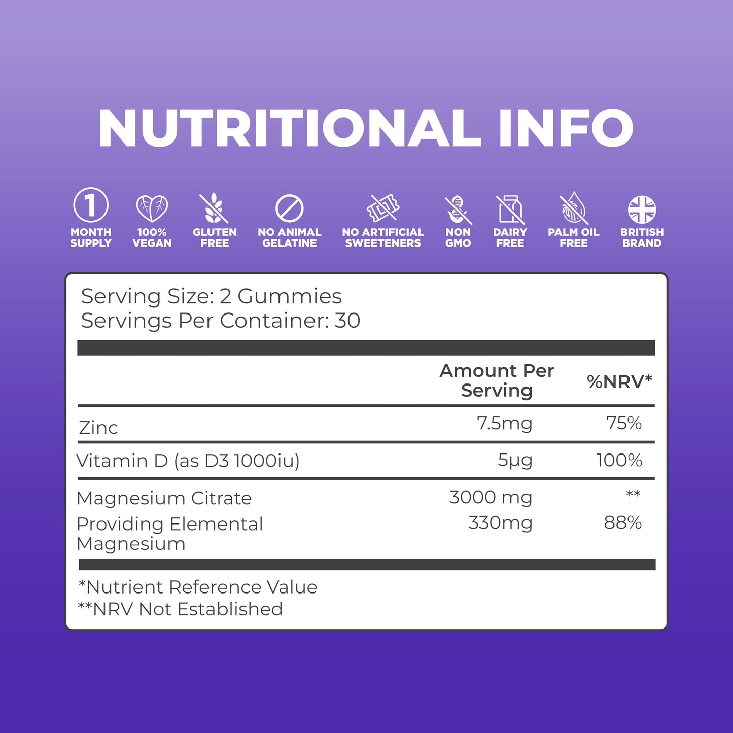 8 Hour Sleepwell 60 Vegan Chewable Magnesium Gummies for Adults -3000mg High Strength - Magnesium Citrate, Zinc & Vitamin D3-330mg Elemental Magnesium for Sleep, Muscle & Bone Support - by 8 HOUR SLEEPWELL