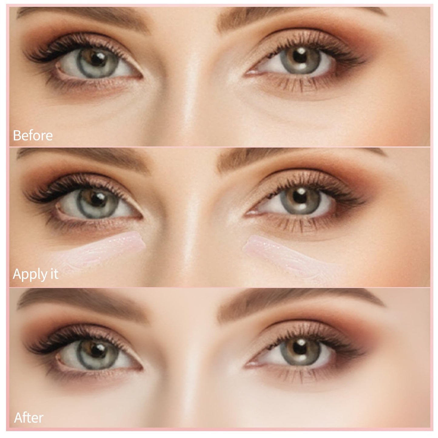 Erinde Under Eye Brightener, Under Eye Concealer Full Coverage, Under Eye Colour Corrector Dark Circles, Waterproof Pink Concealer Makeup #01