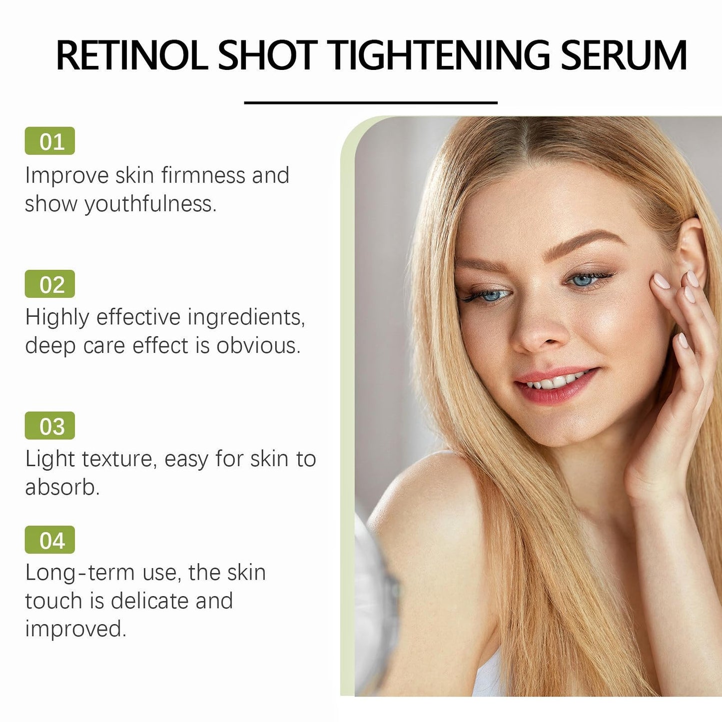QinZiEn Retinal Shot Tightening Booster,Retinol Serum for Face,Lifting Face Retinol Serum,Wrinkle Filler Retinol Cream,Anti Aging Fac-e Cre-am,Anti Wrinkle Serum,Moisturiser Firming Crea-m for Loose Skin
