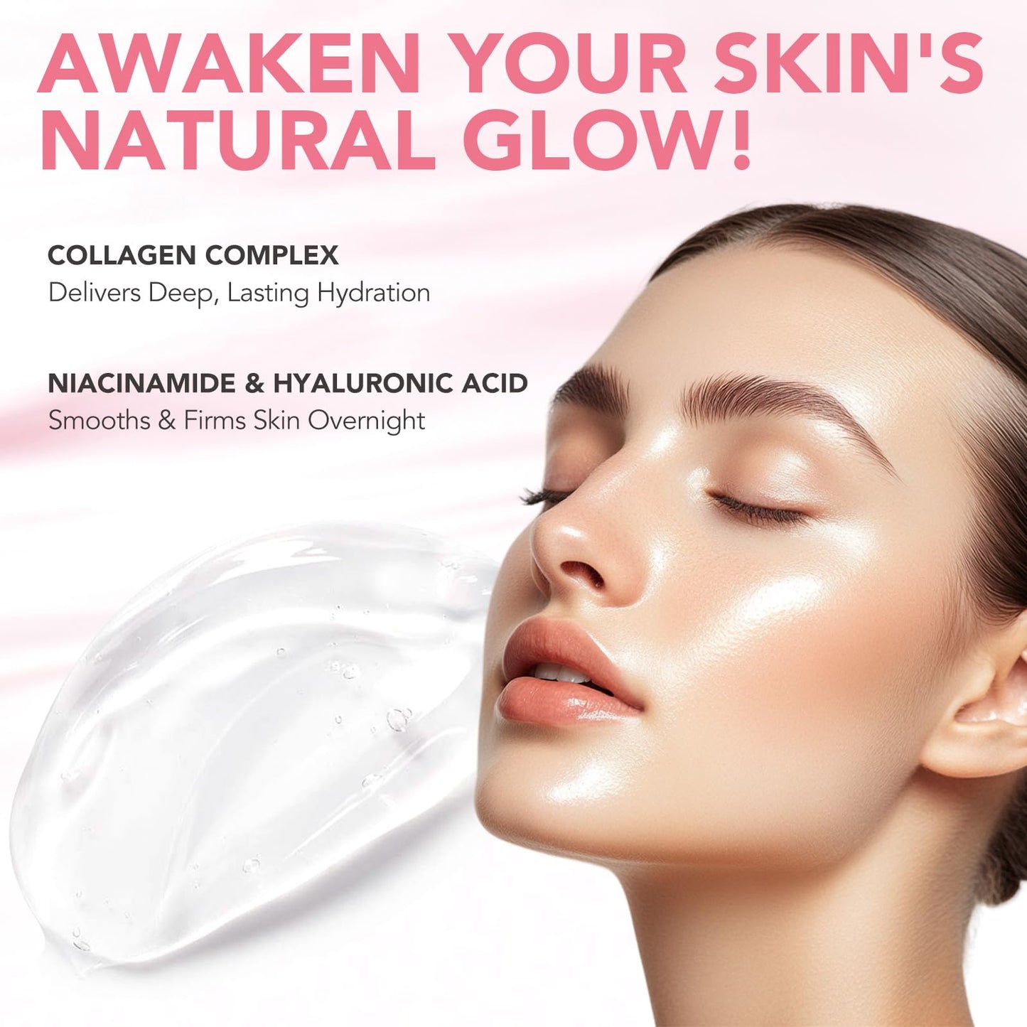 Generic Deep Collagen Anti-Wrinkle Lifting Mask with Hyaluronic Acid & Aloe Vera, Elasticity, Hydrating, Firming and Moisturizing, Overynight Hydrating Face Mask for All Skin Types -2.53 fl.OZ