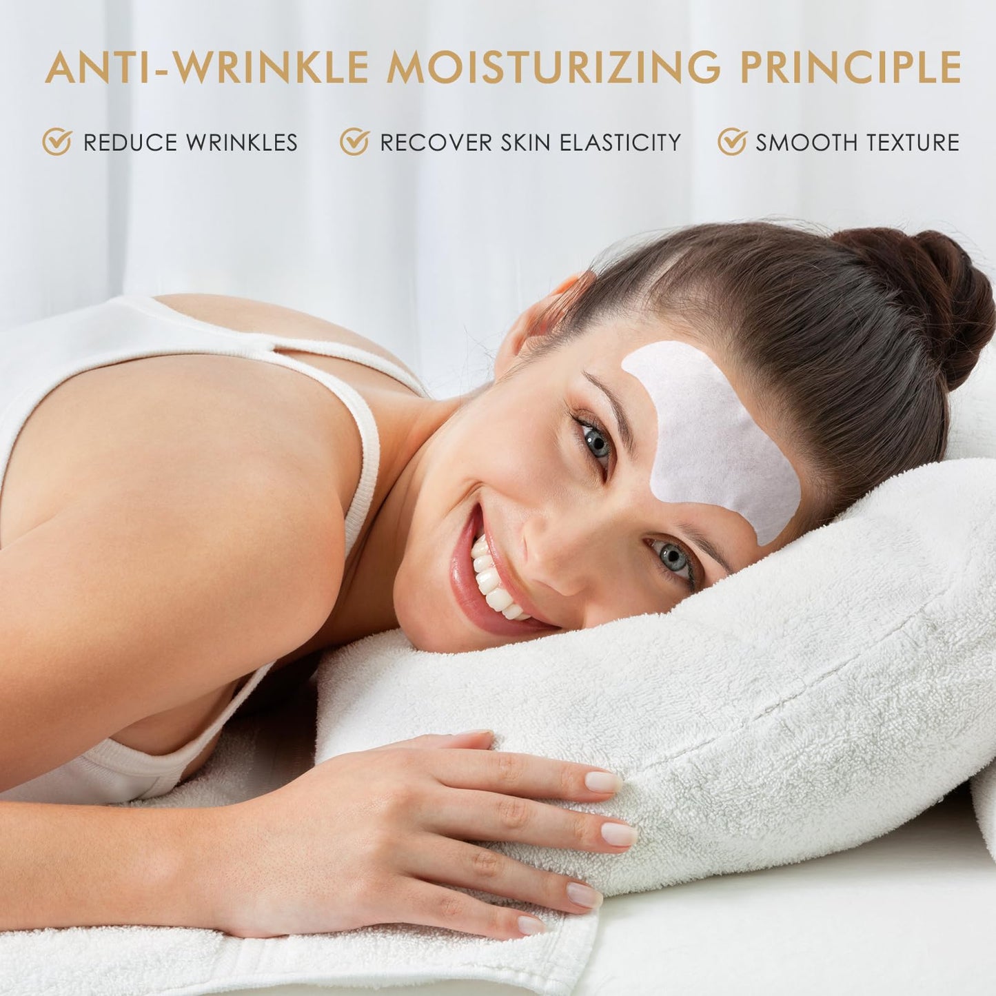 AUSLKA 24PCS Forehead Wrinkle Patches - Forehead Wrinkles treatment - Anti Wrinkle Patches,Facial Patches - Face Tape for Wrinkles - Smoothing, Moisturizing forehead & between eyes