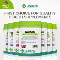 Lindens Garlic 1000mg - 200 Odourless Capsules - Standardised to Provide 700mcg Allicin (Equivalent to 1000mg Fresh Garlic) - 6+ Months Supply - GMP & Letterbox Friendly - UK Made