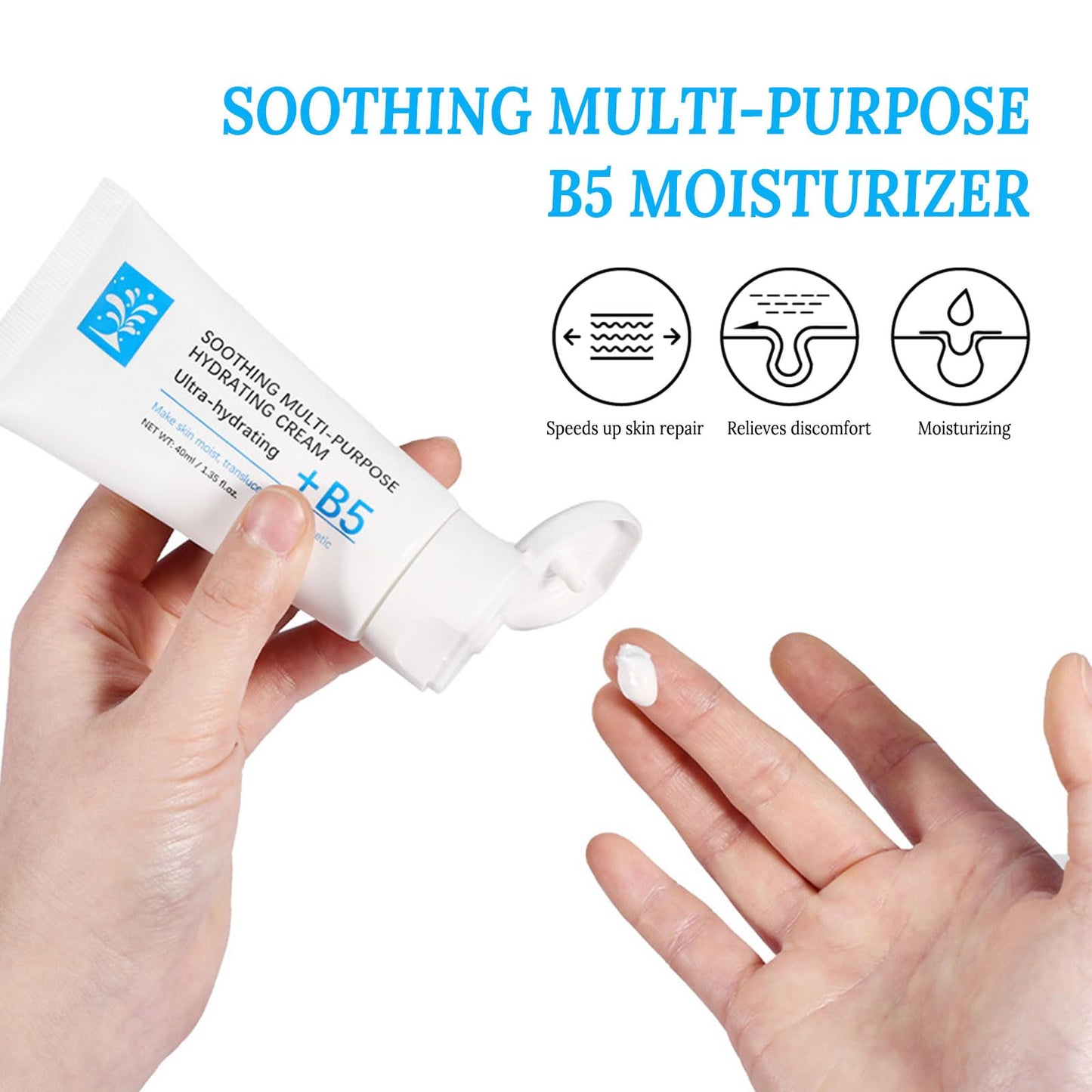 B5 Repairing Soothing Face Balm, Moisturiser Face Women, Ultra-Calming Multi-Purpose Skin Barrier Repair Cream with Panthenol & Centella Asiatica, Redness Relief Hydration Serum, for Sensitive Skin