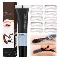 GEEWHILE Eyebrow Tint Tattoo Peel Off Eyebrow Gel Semi-Permanent Colour Brow Tattoo Gel Lasts Up To 3 Days, Waterproof Brow Tint With 10Pcs Eyebrow Stamp Stencil, Eyebrow Makeup Gift For Women(Dark Brown)