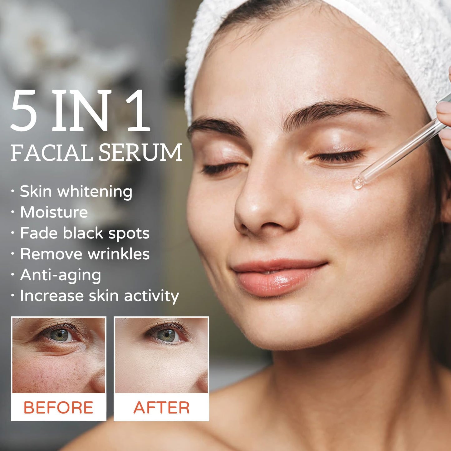 OKAQEE 30% Vitamin C Serum for Face - Skincare with 10% Hyaluronic Acid &Vitamin E and 5% Niacinamide & Collagen - Dark Spot Remover for Face - Anti Aging Facial Brightening Serum - Improve Dull Tired Skin