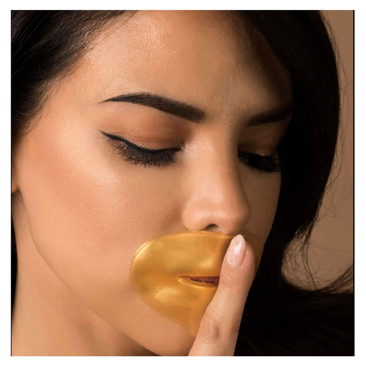 Miss Pouty Gold Lip Mask x5 – Collagen, Hyaluronic Acid, Plumping, Hydrating, Anti-Ageing, Moisturising, Soothing, Fuller Lips, Dry Lip Repair, Anti-Wrinkle, Crystal Gel Lip Treatment