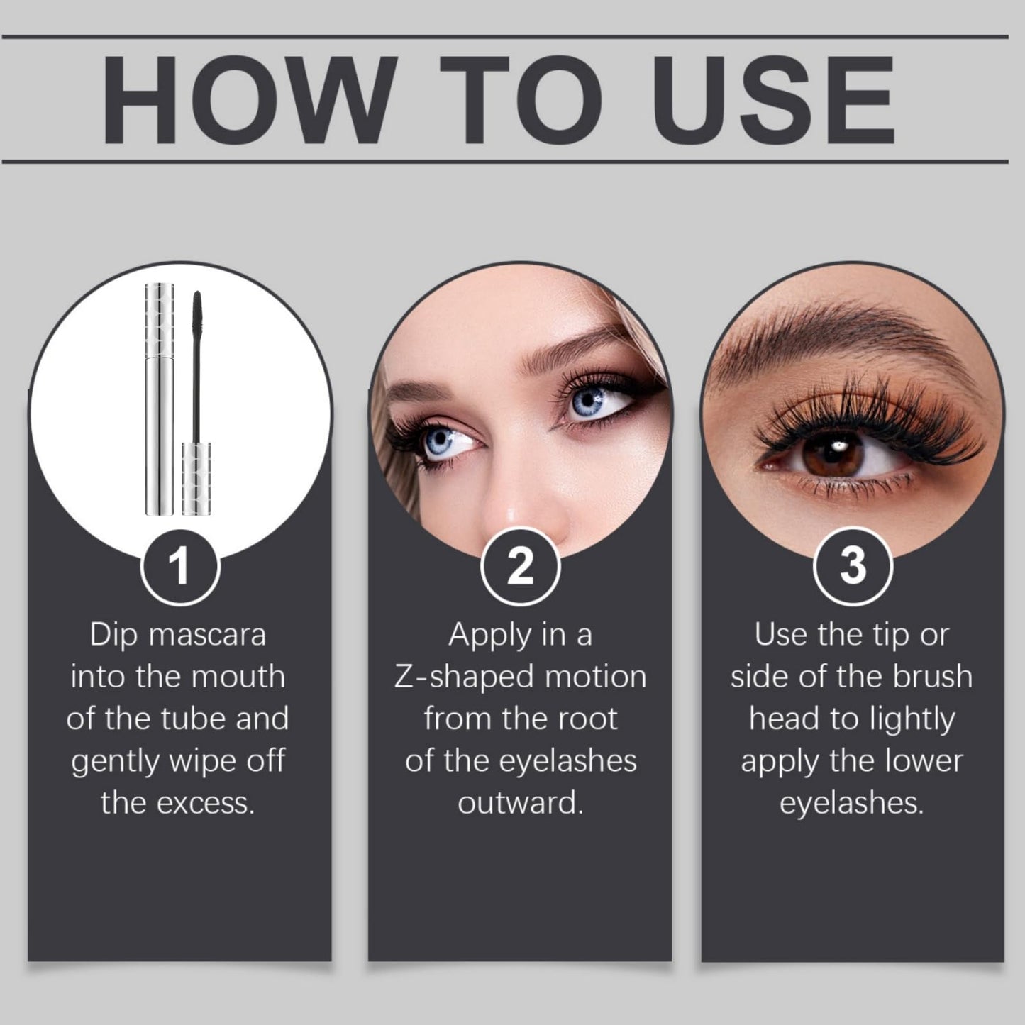 2Pack Black Mascara for Older Women,Mascara for Sensitive Eyes,Lengthening Waterproof Masc/ara,Natural,Long Lasting,Smooth,Gentle,Smudge Resistant,Volumizing,No Clumping,Suitable for Mature Ladies