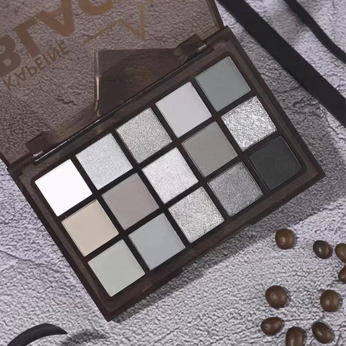 XdealCozyxc 15 Colors Long Lasting Grey Eyeshadow Palatte, Waterproof Matte Black Cool Toned Eyeshadow