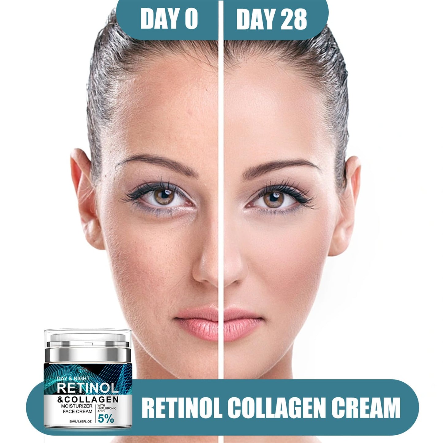 Shefave Retinol Cream For Face, Anti Aging Face Cream With 5% Hyaluronic Acid - Skin Tightening & Wrinkle Reduction Facial Moisturiser - Lifting And Firming For Youthful Glow