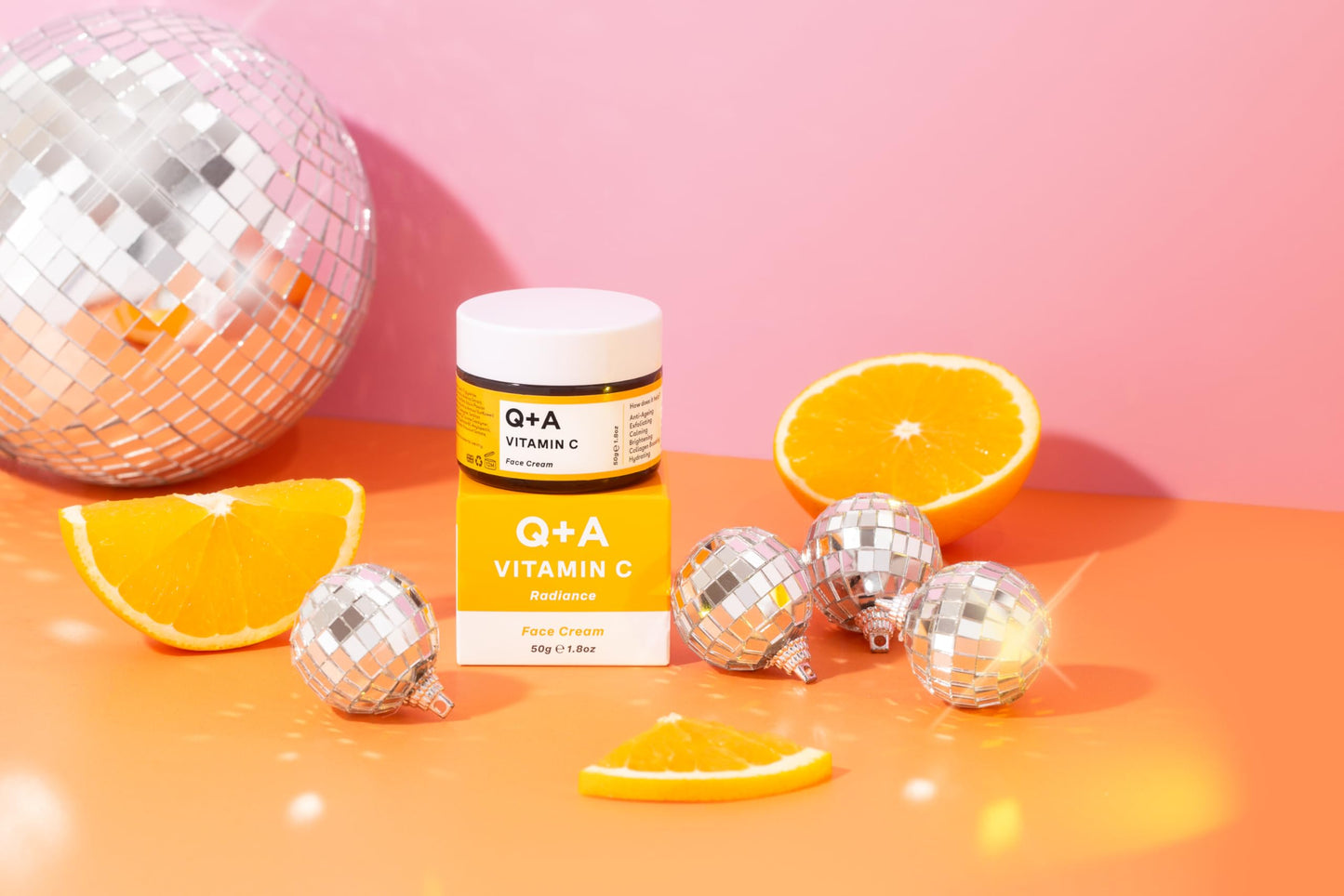 Q+A Vitamin C Radiance Cream - Hydrating, Anti-Ageing Face Cream with Collagen Boosting Vitamin C, Elasticity Enhancing Centella Asiatica & Antioxidant-Rich Tropical Fruit for Glowing Skin, 50g