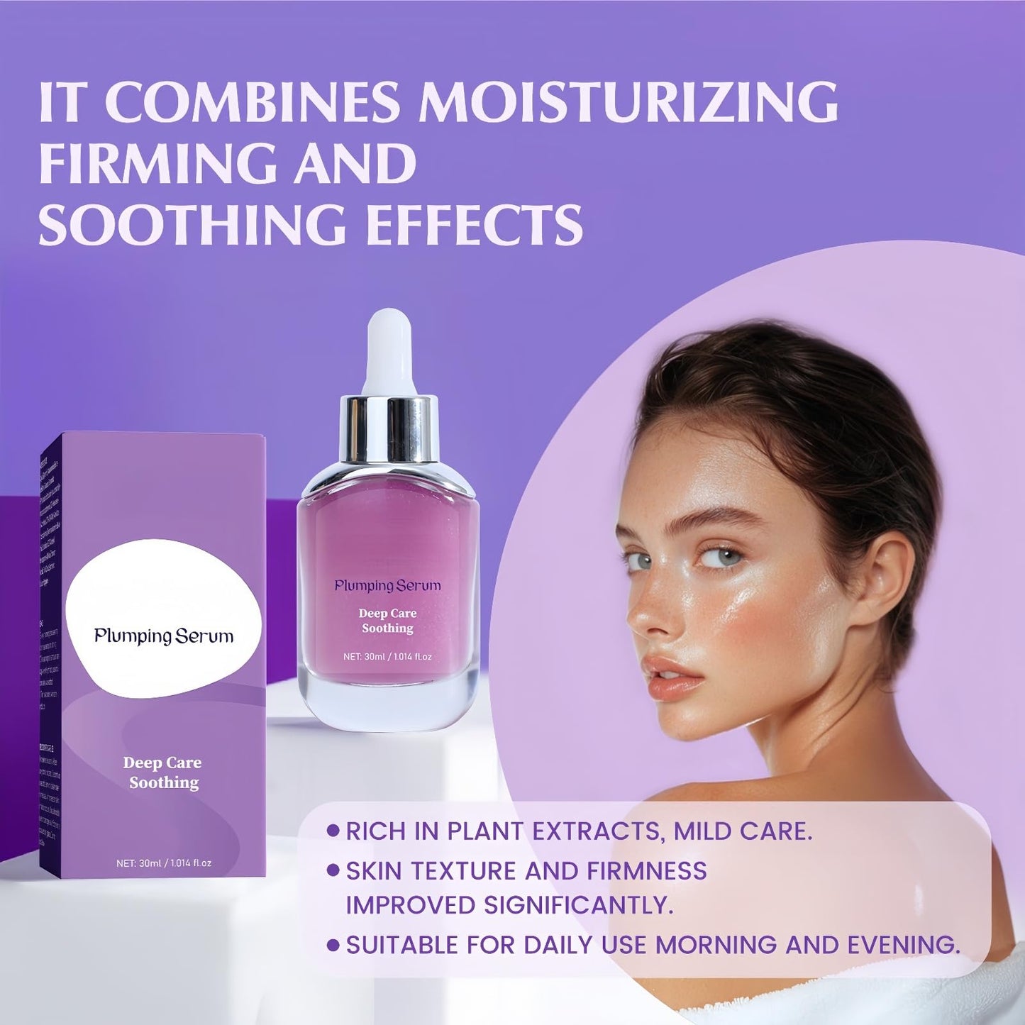 Bakuchiol Plumping Serum for Face,30ml Bakuchiol Serum with Niacinamide for Skin Brightening,Face Moisturizer f/or Women,Anti Aging S/erum f/or Women,Firming Cream fo/r Loose Skin