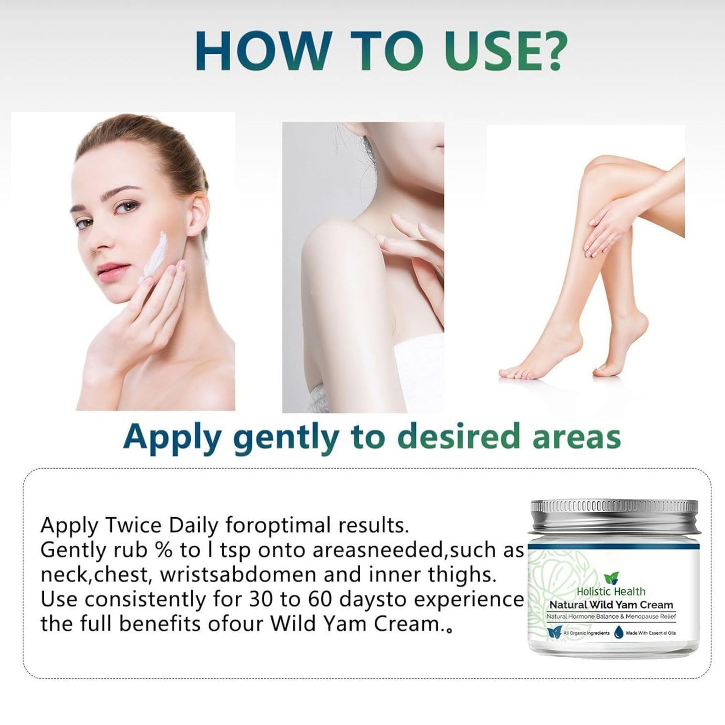 Wild Yam Cream, Organic Wild Yam Cream for Menopause, Support Hormone Harmony, Women Wild Yam Root Cream Skin Moisturizer