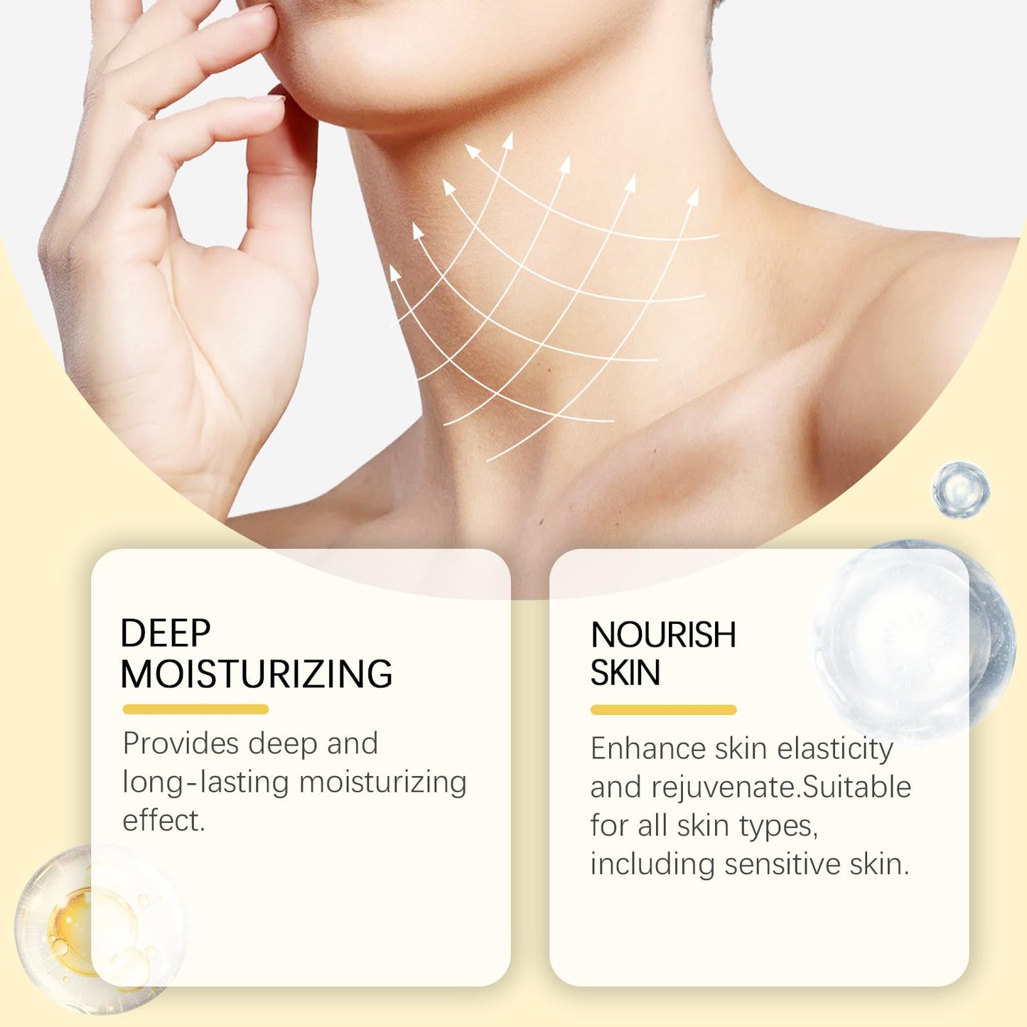 IZBEAUVO Tighten and Lift Neck Cream,Tightening Cream Stick, Neck Firming Cream,Tightening and Repair Decolletage Cream,Neck Cream For Tighten & Lift Firming Neck Cream