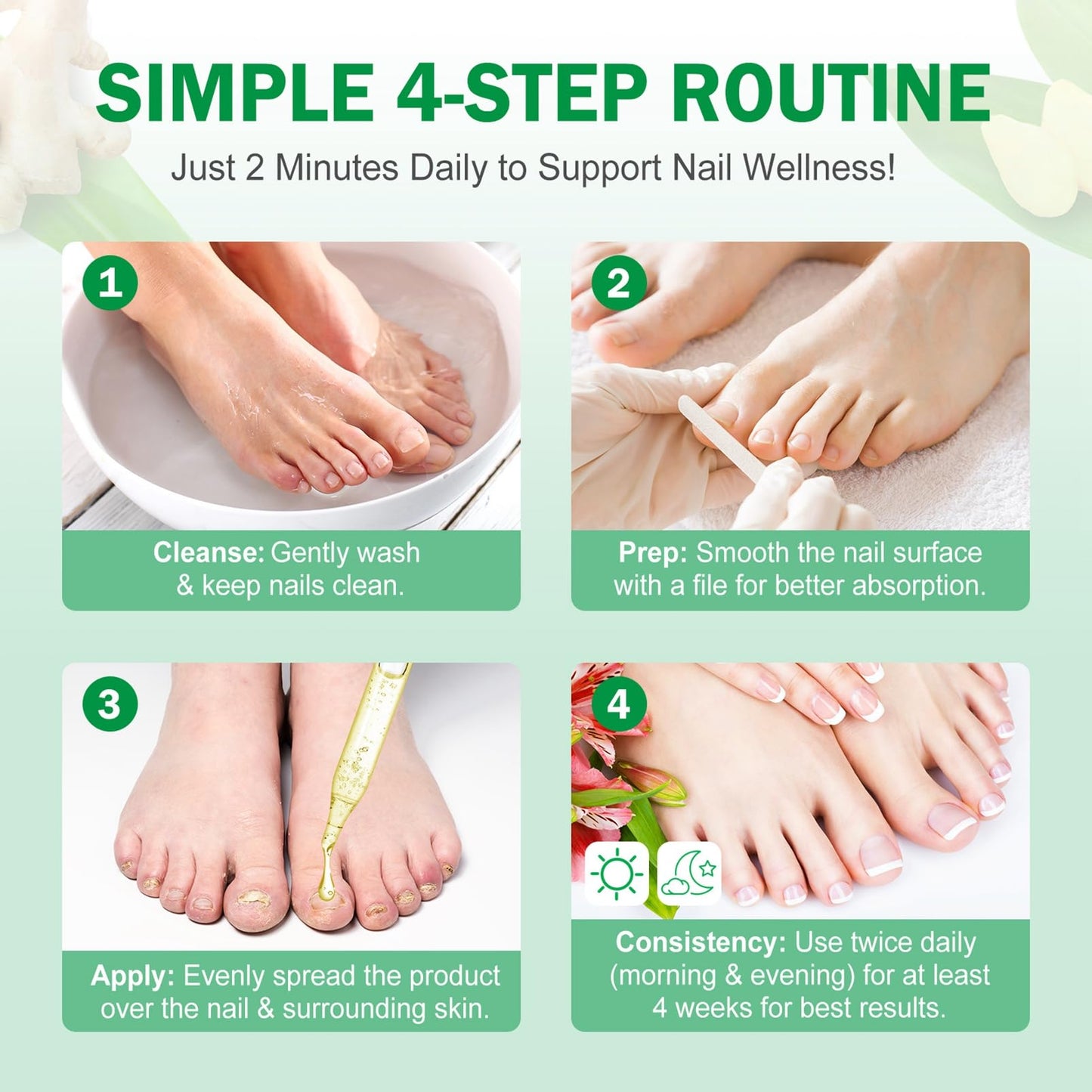 Tea Tree and Ginger Nail Fungus Treatment, Tea Tree Oil for Nail Fungus, 7 Days Fungal Nail Treatment for Toenail, Cuticle Care Oil, Nail Strengthener for Damaged Nails, Ginger Nail Serum