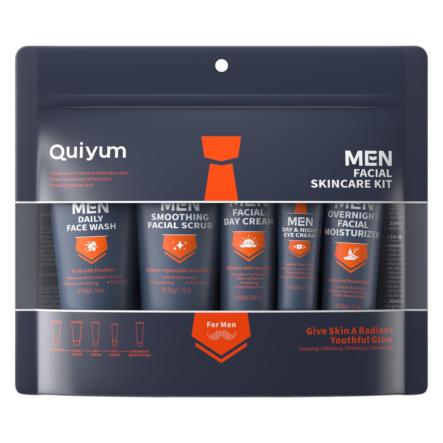 Skin Care Sets & Kits for Men - Men's Skincare Kit - Hyaluronic Acid Skincare Gift Set with Cleanser-Face Scrub-Day&Night Cream-Eye Cream- Mens Gifts - Anti-Aging Daily Skin Care
