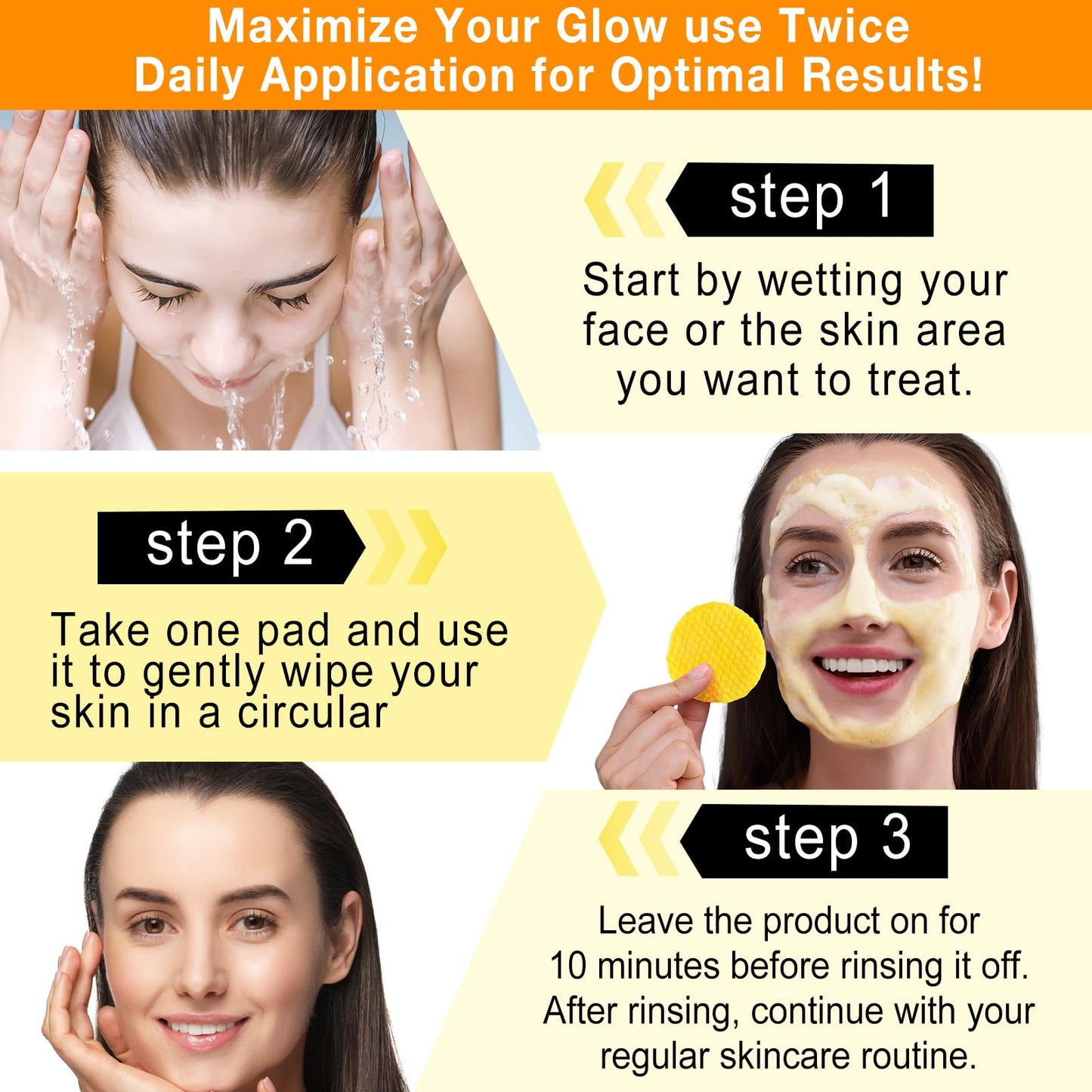 Kojic Acid and Turmeric Pads,Turmeric kojic Acid Pads for Face, Turmeric and Kojic Acid Cleansing Pads,Turmeric Cleansing Pads for Dark spots, Exfoliating, Acne Scars (50 PCS)