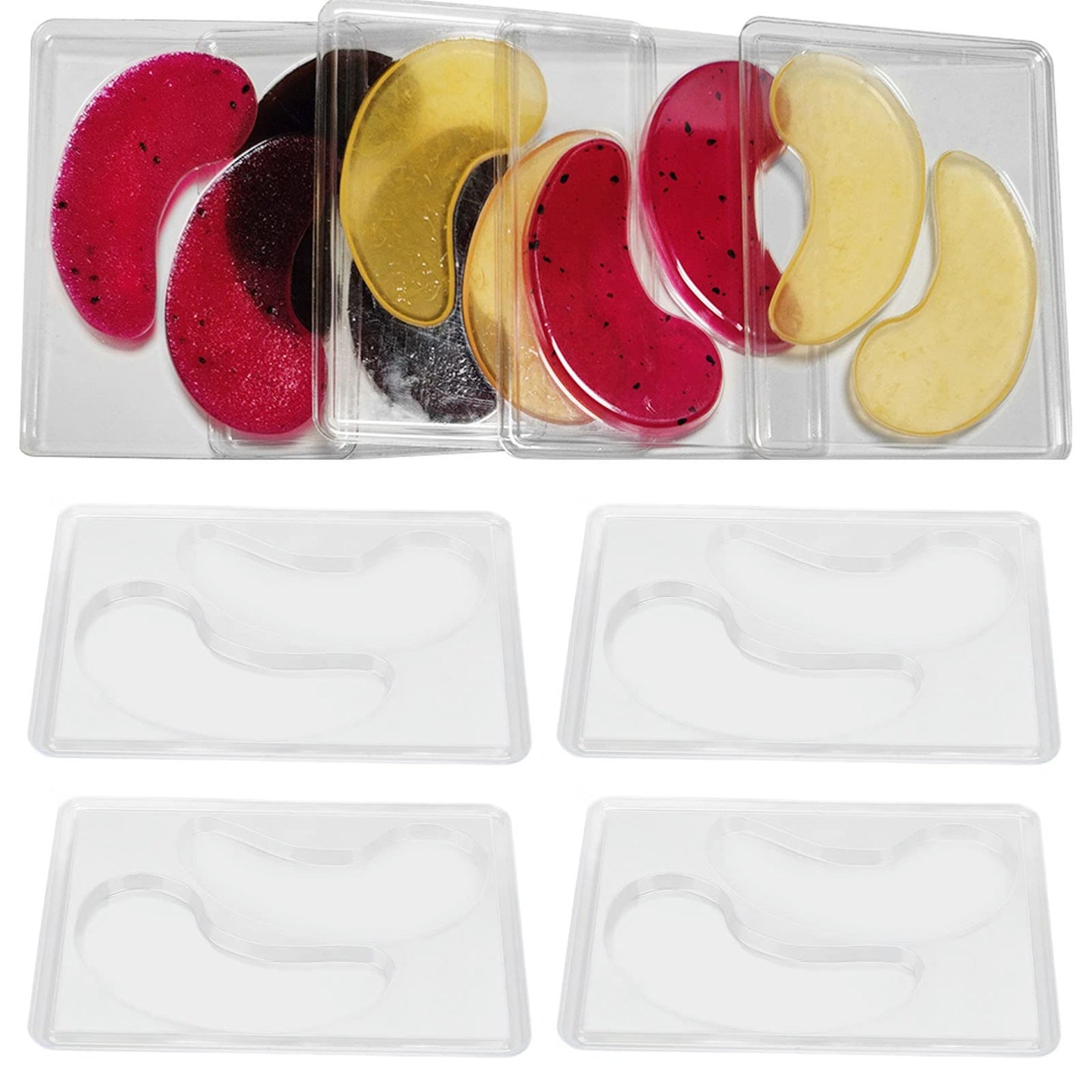 12Pcs DIY Eye Mask Mold,Under Eye Patches Molds Safe Healthy Natural Reusable Transparent Eye Mask Patch Tray,Professional Eye Mask Making Tools