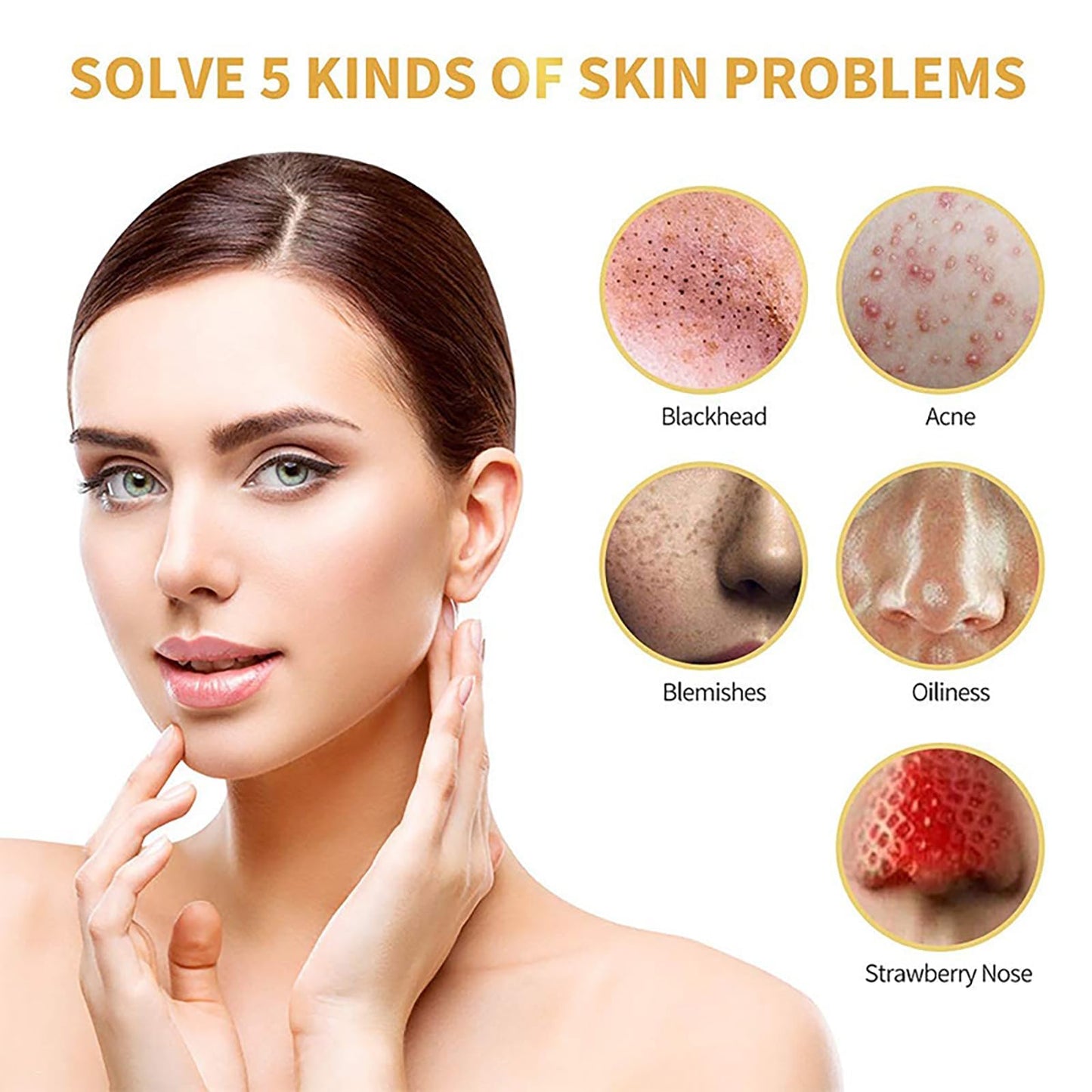 Yongst Gold Foil Peel Off Mask - Fade Wrinkles - Purifying Acne & Reducing Fine Lines - Skin Care Face Lifting Firming