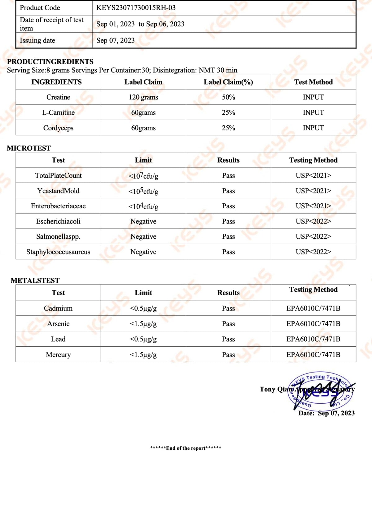 Generic PROFUEL Creatine, L-Carnitine & Cordyceps Powder - 240g - Increase Strength & Performance - Gym Supplement for Men & Women
