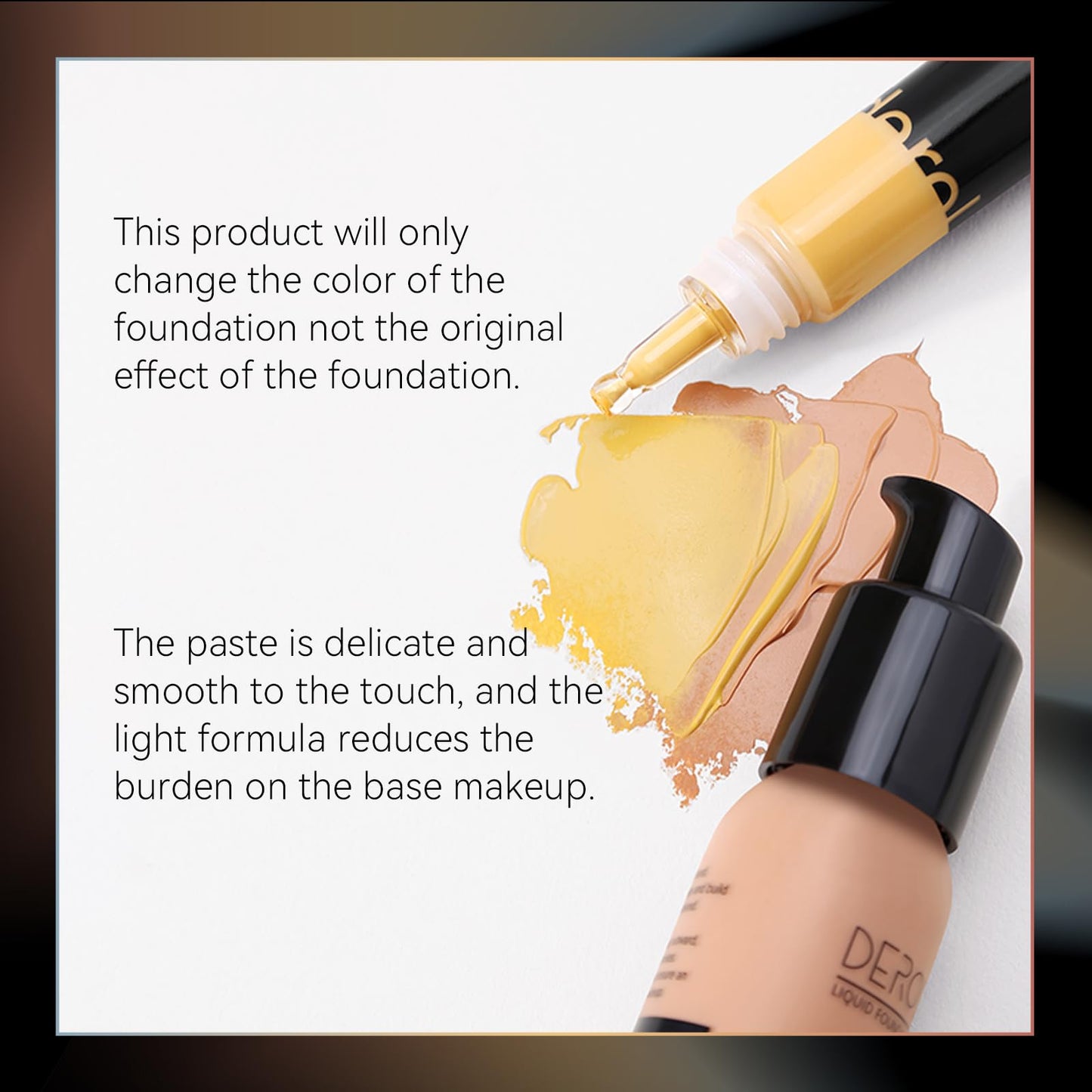 SONGQEE Liquid Foundation Mixer, Colour Corrector Foundation For Mature Skin, Make Up Foundation Shade Adjuster, Face Primer Concealer Foundation Full Coverage, Anti-Redness (Yellow)