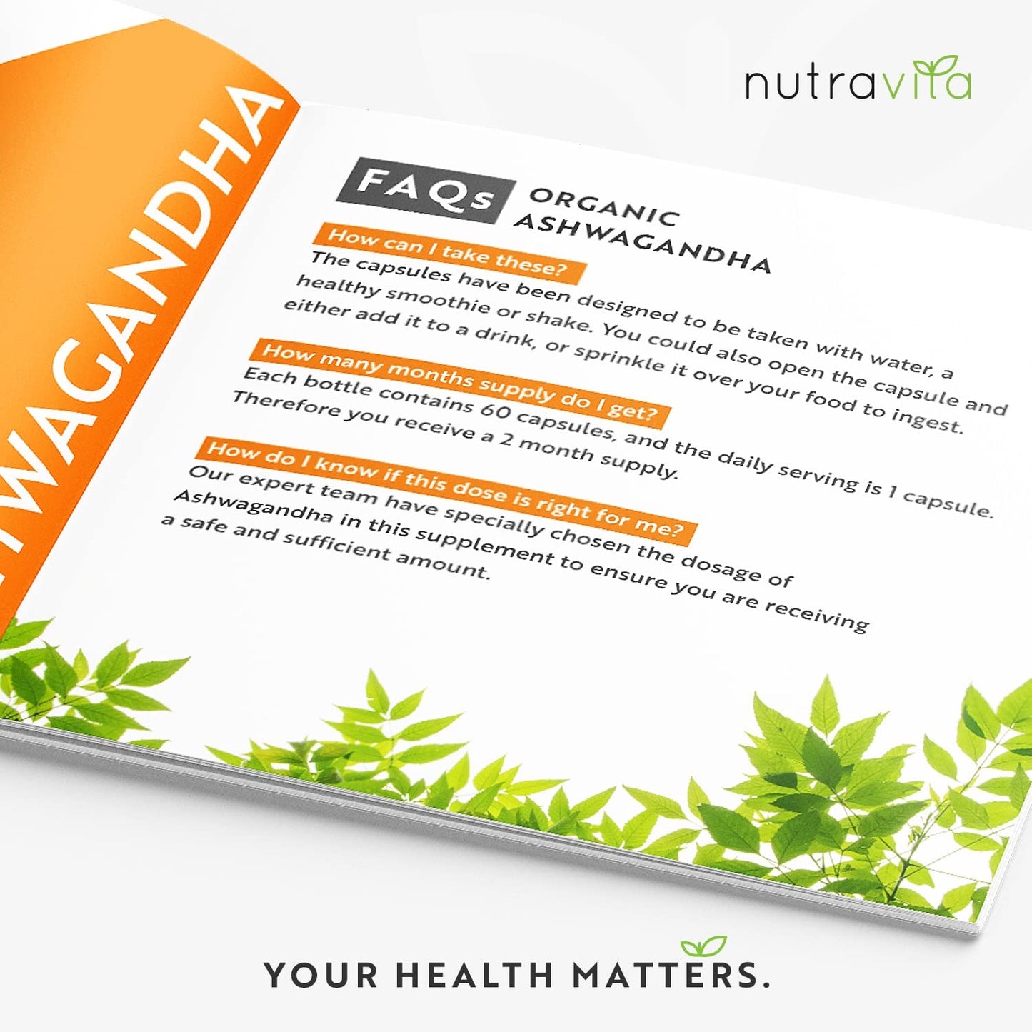 Organic Ashwagandha KSM-66® with 5% Withanolides - Vegan Friendly with The Highest Concentration Most Bioavailable Full-Spectrum Root Powder For Immune Support - Made in The UK by Nutravita