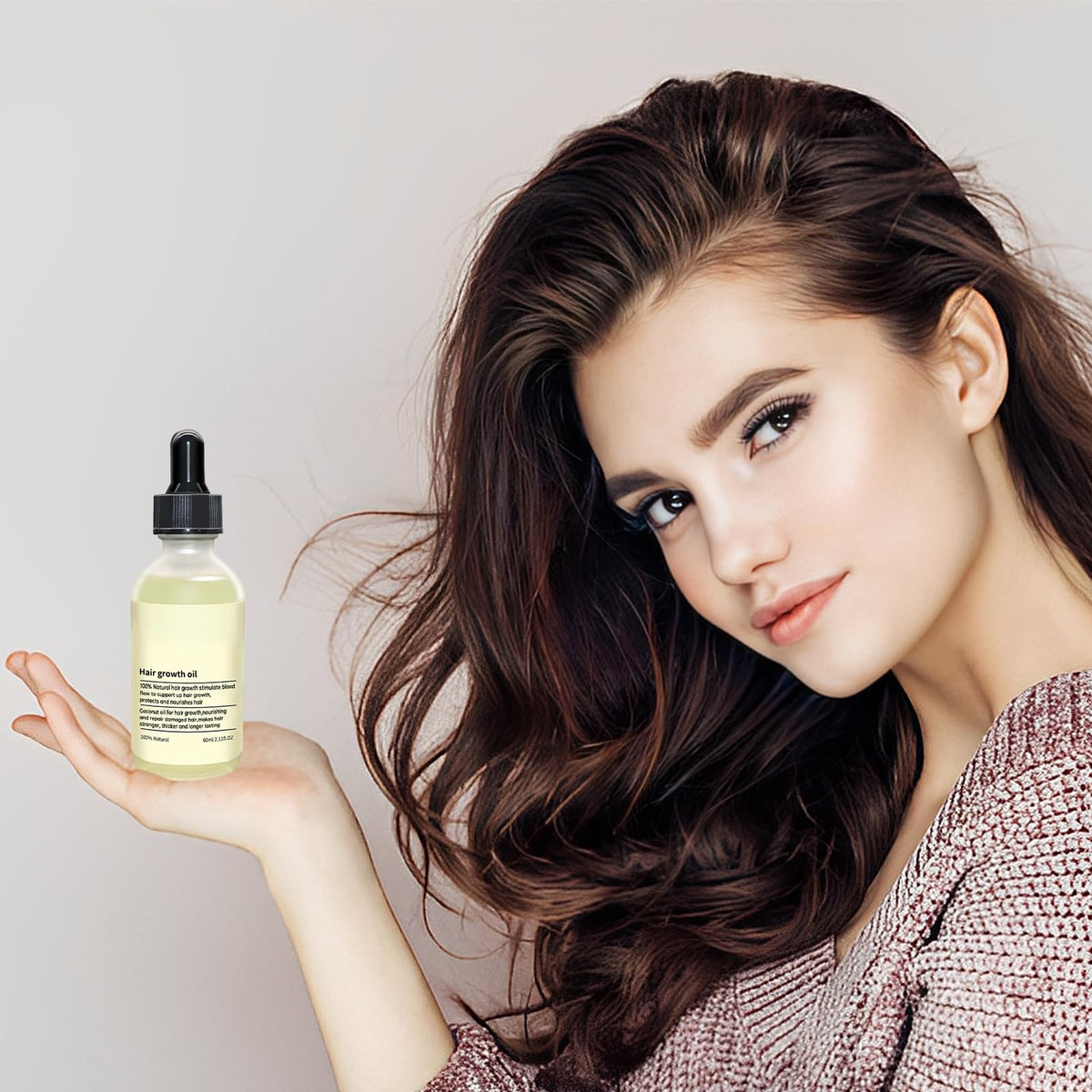 Angozo Veganic Hair Oil,100% Natural Growth With Caffeine,Biotin,Coconut,Macadamia,Rosemary and Castor for Growth,Thickening Hair Mask & Loss Treatment,60ml