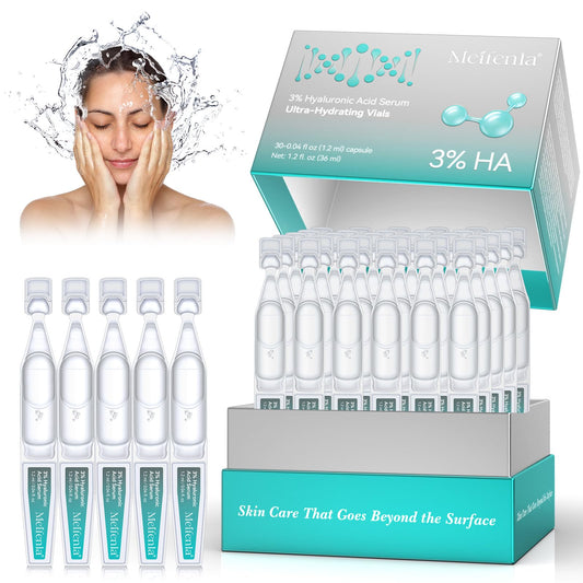 Feeliville Ultra Hydrating Serum 3% 4D Hyaluronic Acid Smoother, 30PCS Hyaluronic Acid Serum Tubes Anti-Aging for Dry&Sensitive Skin, Reduce smooth fine lines & wrinkles for all skin types