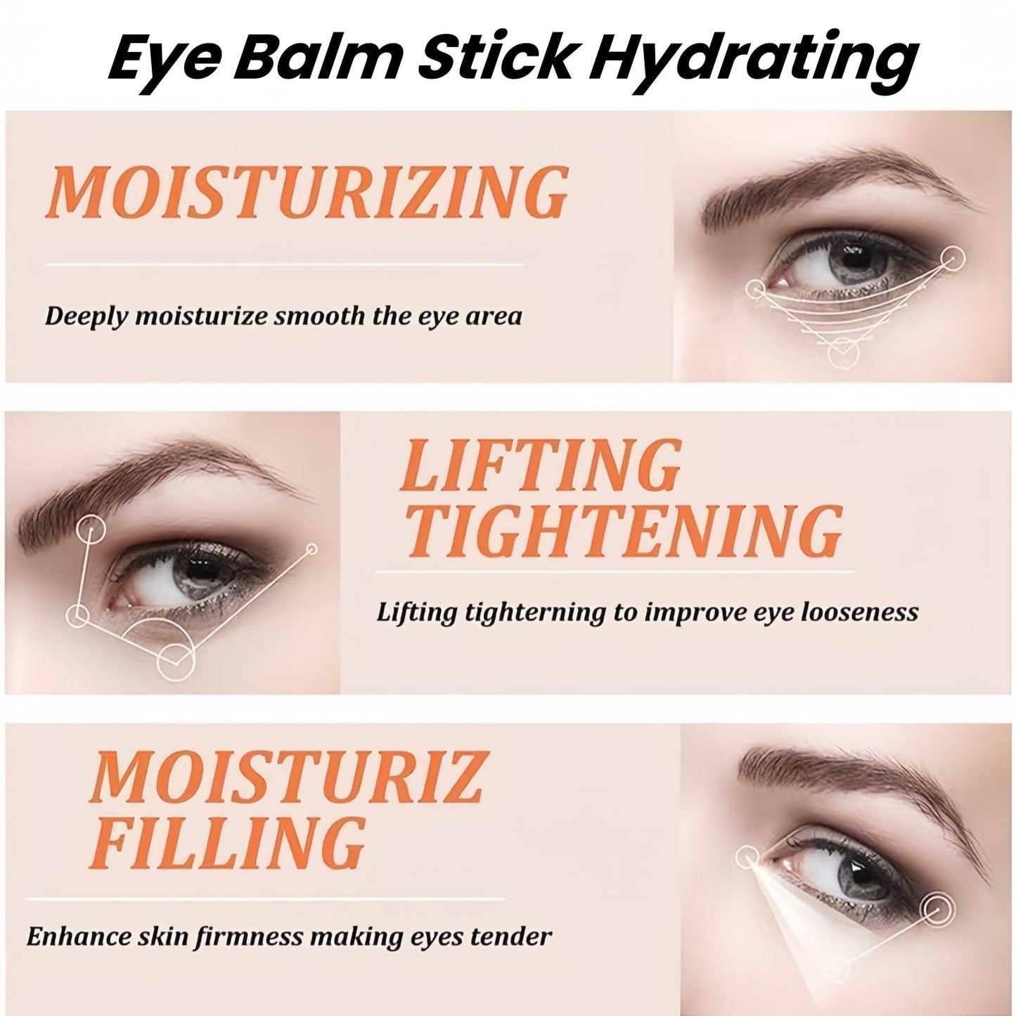 SingHao Lum/ibalm Stick for Under Eye Bags,Eye Wrinkle Cr/eam,Retinol Eye Cream Stick,Anti Aging Eye Cream S/tick,Eye Balm Stick Hydrating,Dark Circle Eye Crea/m,Lum/ibalm Eye Serum,Instant Firming Eye C/ream