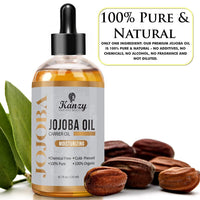KANZY HAIR AND BEAUTY Kanzy Jojoba Oil Organic Cold Pressed 100% Pure 120ml Unrefined Hexane Free Carrier Oil for Hair Nails Body Skin & Face Body Oil