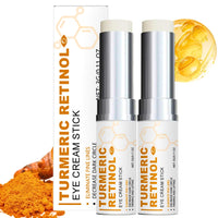 IZBEAUVO Turmeric Retinol Eye Stick, Turmeric Under Eye Cream Stick, 2 PCS Eye Cream for Dark Circles and Puffy Eyes, Moisturizing Balm Stick, Wrinkle Multi Balm Eye Bags Remover, Under Eye Brightener Smooth