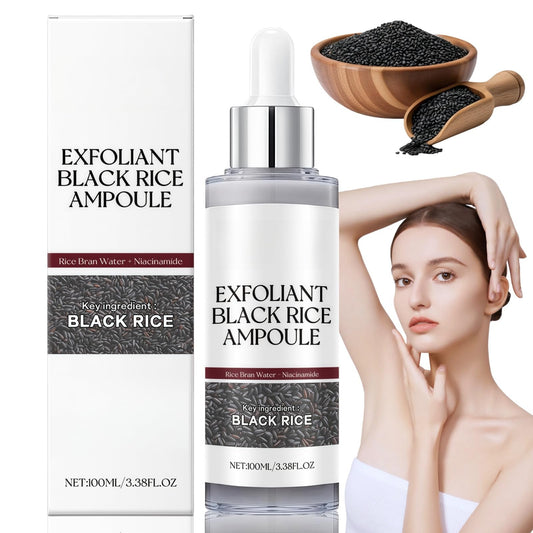 CUOFOL Exfoliant Rice Ampoule,Black Rice Exfoliating Peeling Solution,R/ice Exfoliator for Face,R/ice Ampoule Exfoliating Peeling Solution,Soft Ex/foliating Face,Serum Suitable for All Skin Types(Black Rice)