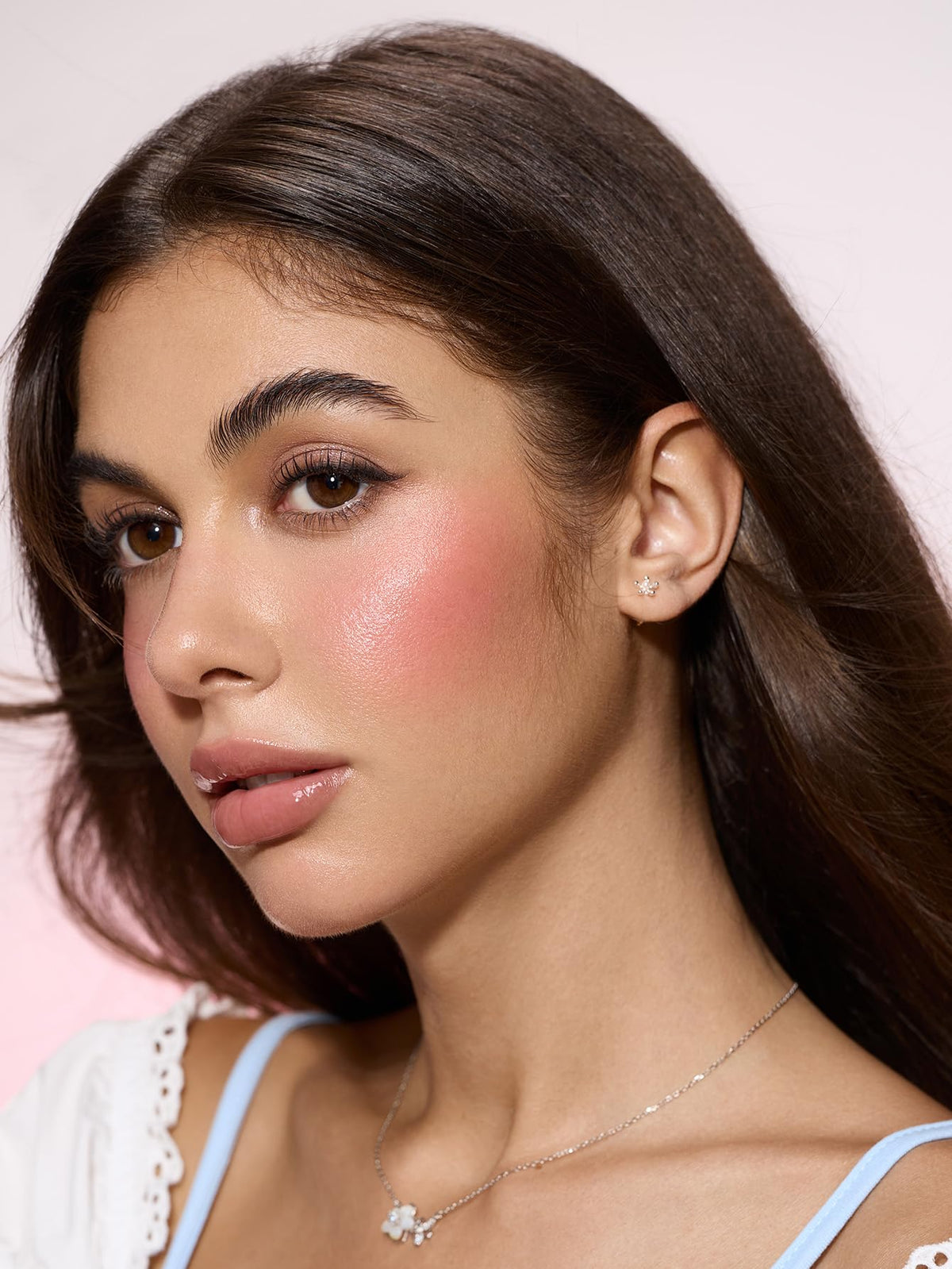 SHEGLAM Glass Glow Blush Stick Cream for Cheek and Lip, Waterproof Hydrating Tinted Solid Moisturizer Blendable Natural Grow Nude Face Blush Makeup-Stunner