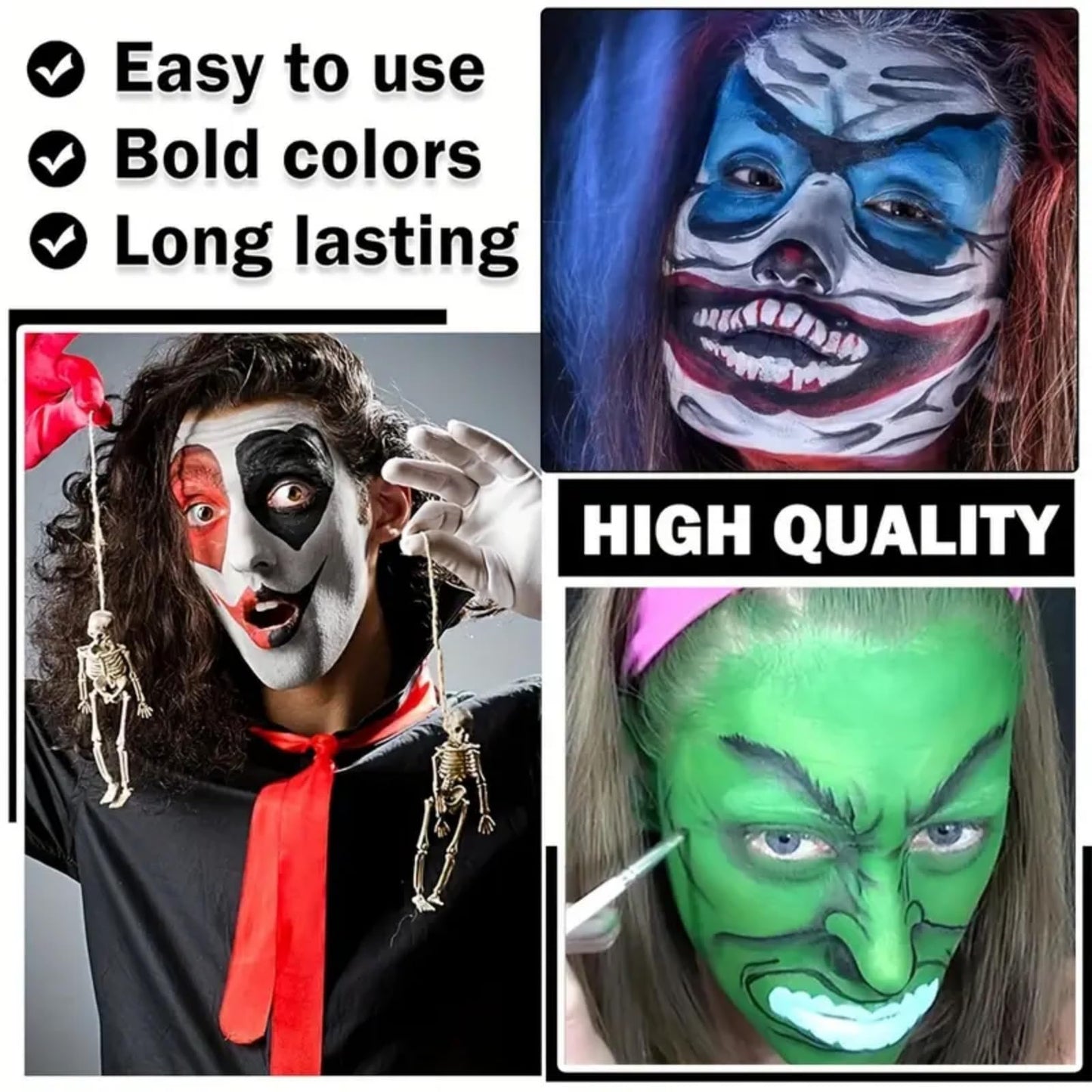 Xinyig Face Painting Kit,42 Colors Professional Face Painting Kit,Safe Body Painting for Carnival,Colourful Body Paint Colours,Neon Face Paints Glow in Dark,Fancy Dress Face Paints,Face Paint for Festival