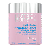 Nutriburst - TrueRadiance Collagen Support Gummies for Healthy Hair, Skin & Nails - Biotin (100µg), Hyaluronic Acid (50mg), Vitamin A (400µg) + Vitamin C (80mg) - 60 Gummies 1 Month Supply