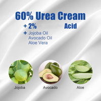 ChicNana 60% Urea Cream,Urea Foot Cream,Foot Cream for Cracked Heels and Dry Skin Athletes Foot Cream Cracked Heel Repair Cream Cracked Heel Repair Cream for Feet and Hand 150g