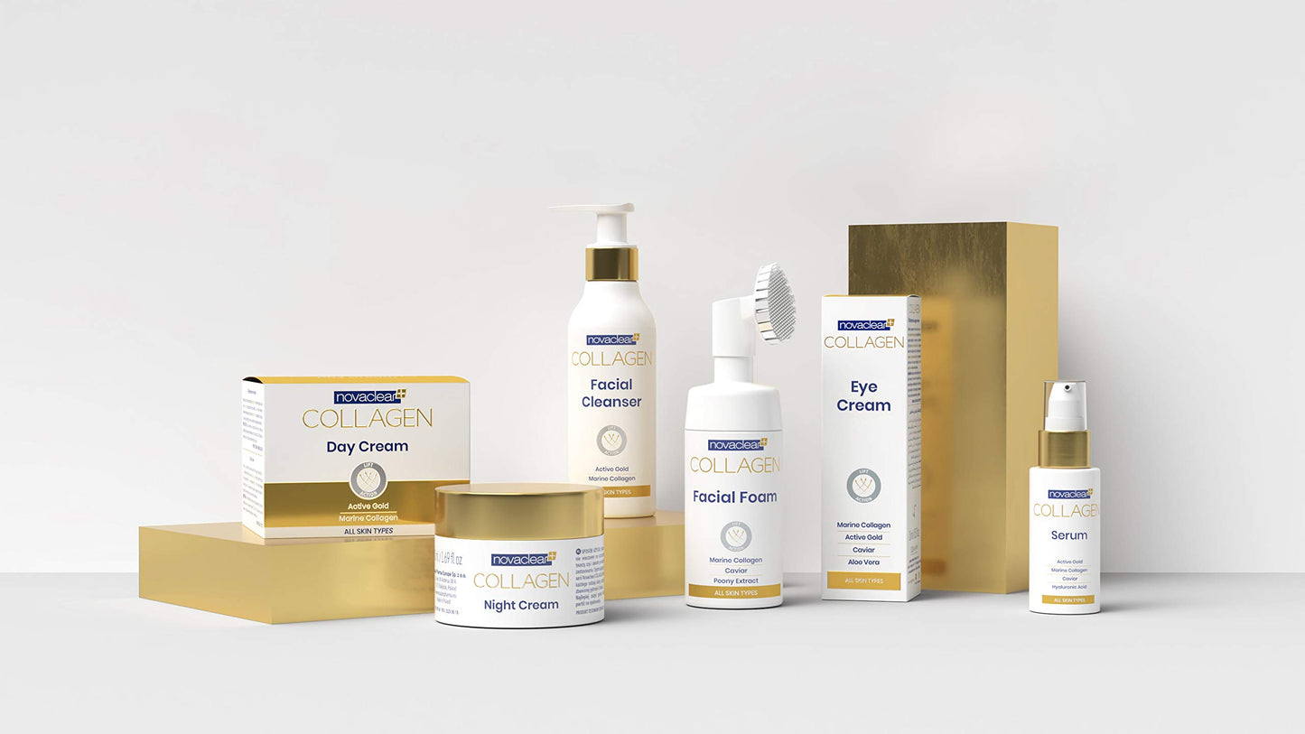 Novaclear Collagen Facial Cleanser - With Marine Collagen and Active Gold