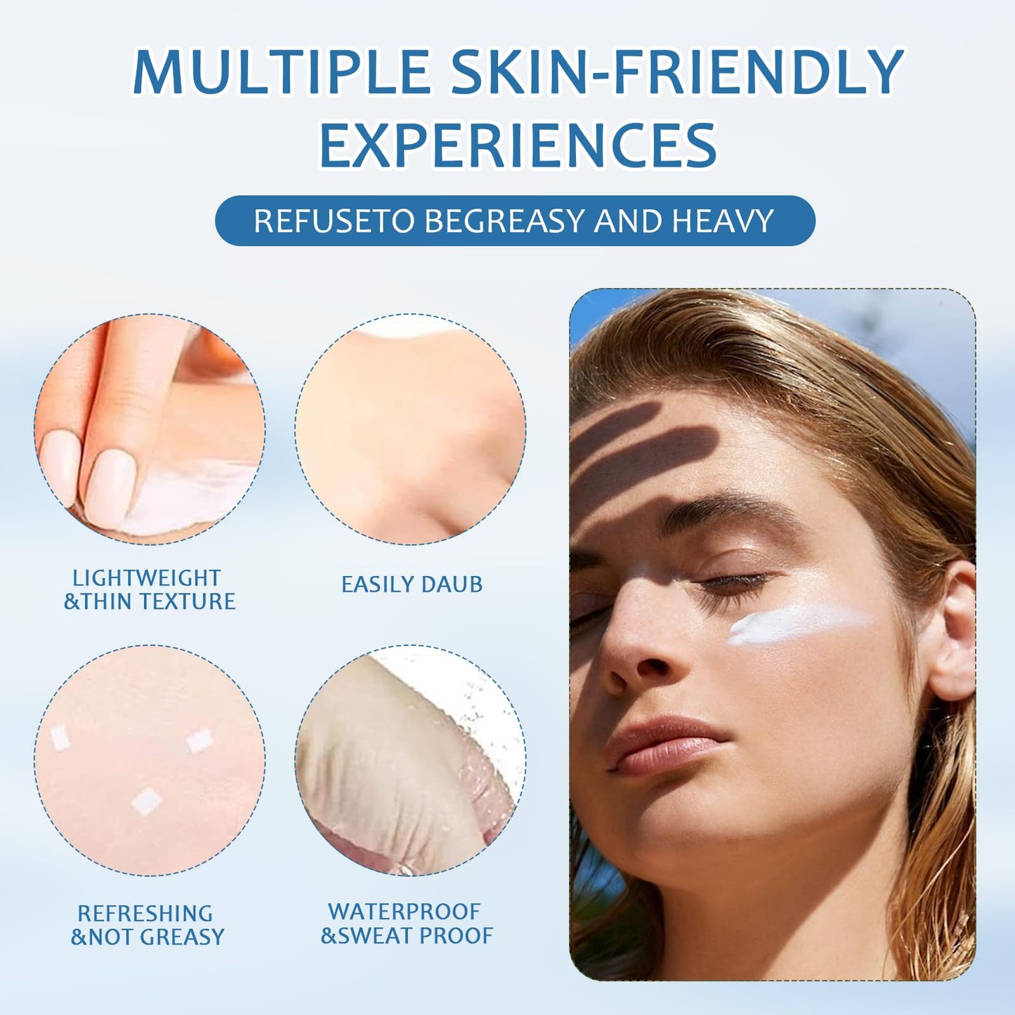 Neyeau Centella Sunscreen, SPF 50 Madagascar Centella Face Sunscreen, PA++++ Water-fit Sun Serum, Skincare Moisturizing, Non Sticky Refreshing UV Defense