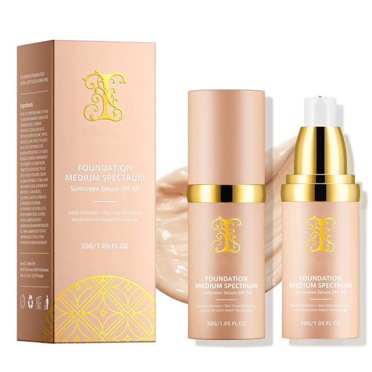 NLFOX 4 in 1 Colour Changing Foundation - Colour Changing Mature Skin Foundation - SPF50 Full Coverage Moisturizing Liquid Foundation - Long Wearing & Waterproof Concealer for All Skin