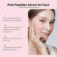 Pink Peptides Serum for Face,Pink Glow Serum,Anti-Aging Collagen Peptide S/erum,Dark Spot Correcting Glow S/erum,G/low Se/rum,Face Se/rum for Women,Moisturiser F/ace,Collagen Ser/um,F/ace Ser/um