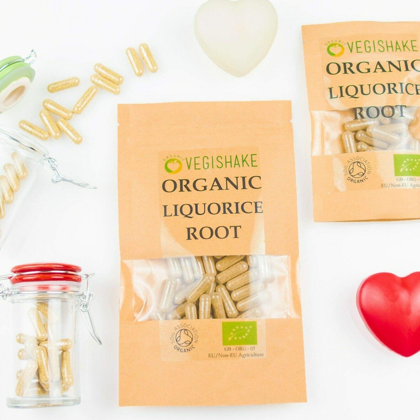 vegishake Organic Liquorice Root HPMC Capsule 740mg Glycyrrhizin Supplements Anti-Inflammatory Digestion Colon Cleanse Vegan Halal Kosher (90 Capsules)