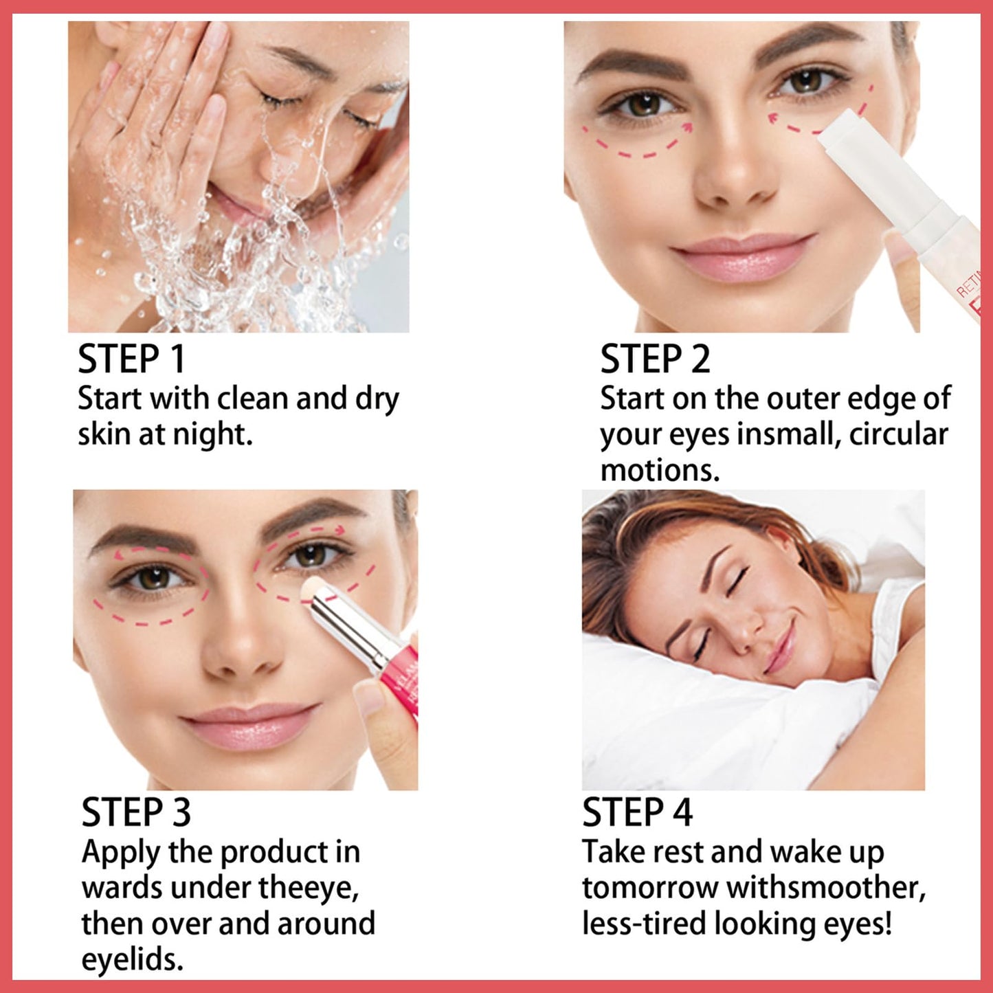 LUMKMAS Retinol Eye Stick, Retinol Serum Eye Cream Stick for Dark Circles, Puffy Eyes, Reducing Fine Lines, Anti-Aging Eye Brightener, Moisturizing & Refreshing Under Eye Cream for Women