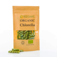 vegishake Organic Chlorella HPMC Capsules Algae Omega 3 & 6 Heavy Metal Detox Cracked Cell Wall Vegan Kosher Halal (60 Capsules)