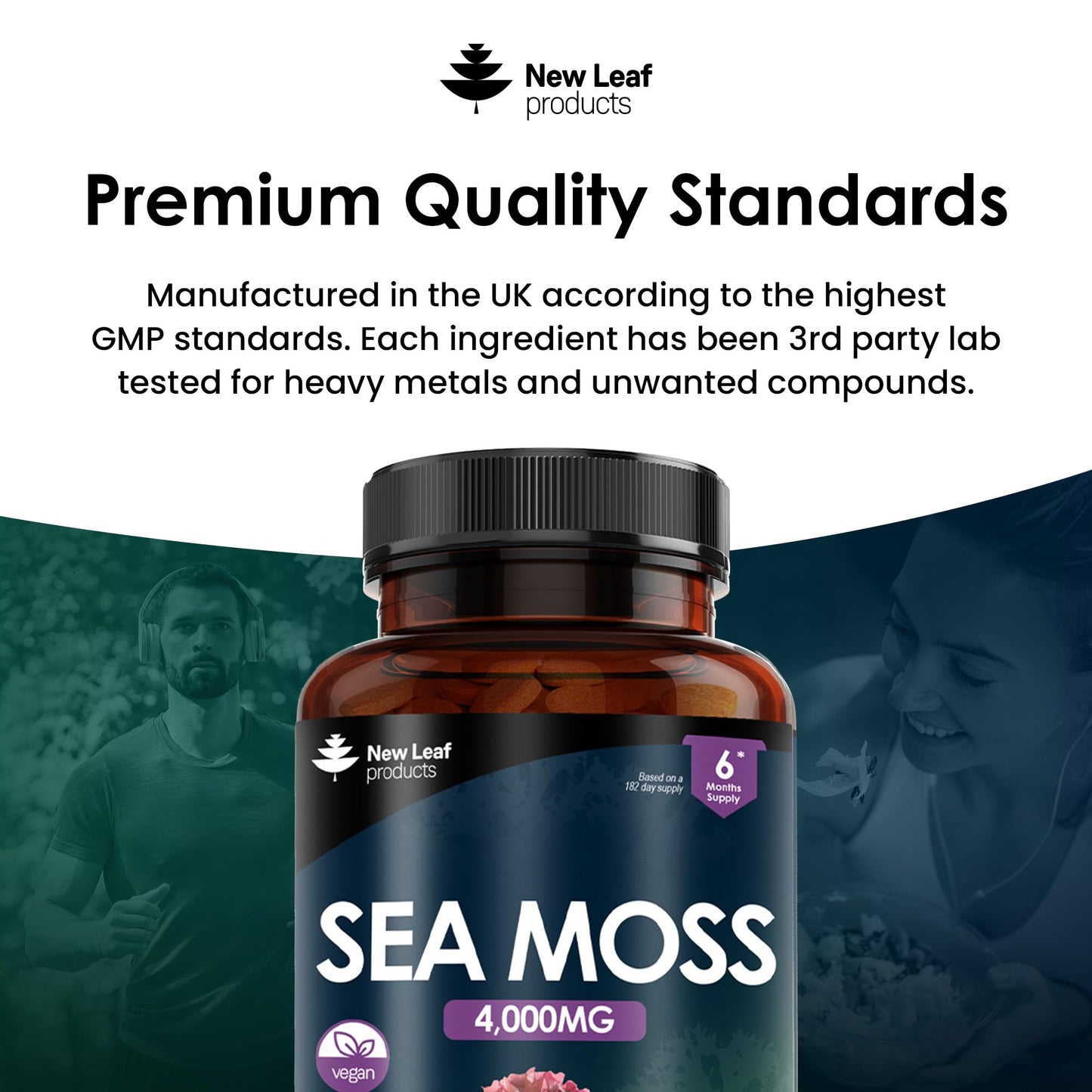 Sea Moss Tablets Extract High Strength 4000mg - Sea Moss Supplement 365 Tablets (not sea Moss Capsule) High Potency - UK Made - Vegan - Non GMO