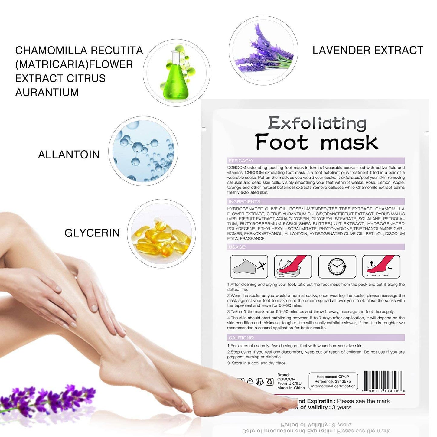 3 Pack Foot Peel Mask,Exfoliating Foot Socks Calluses Remover Dead Skin, Aloe Moisturizing Feet Peeling Mask for Dry Skin,Cracked Heels,Foot SPA Socks for Women and Men