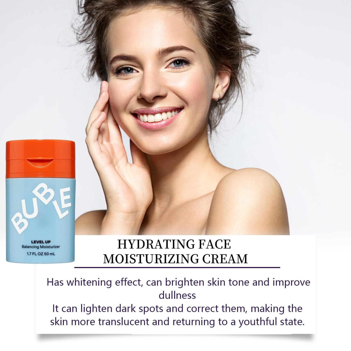 Jinjiar Bub~ble Skincare Slam Dunk Hydrating Face Moisturizing Cream,Face Cream for Normal to Dry Skin,Enriched with Vitamin E + Aloe Vera Juice,Face Moisturiser for Dry Skin,Dry Face Skin Moisturiser