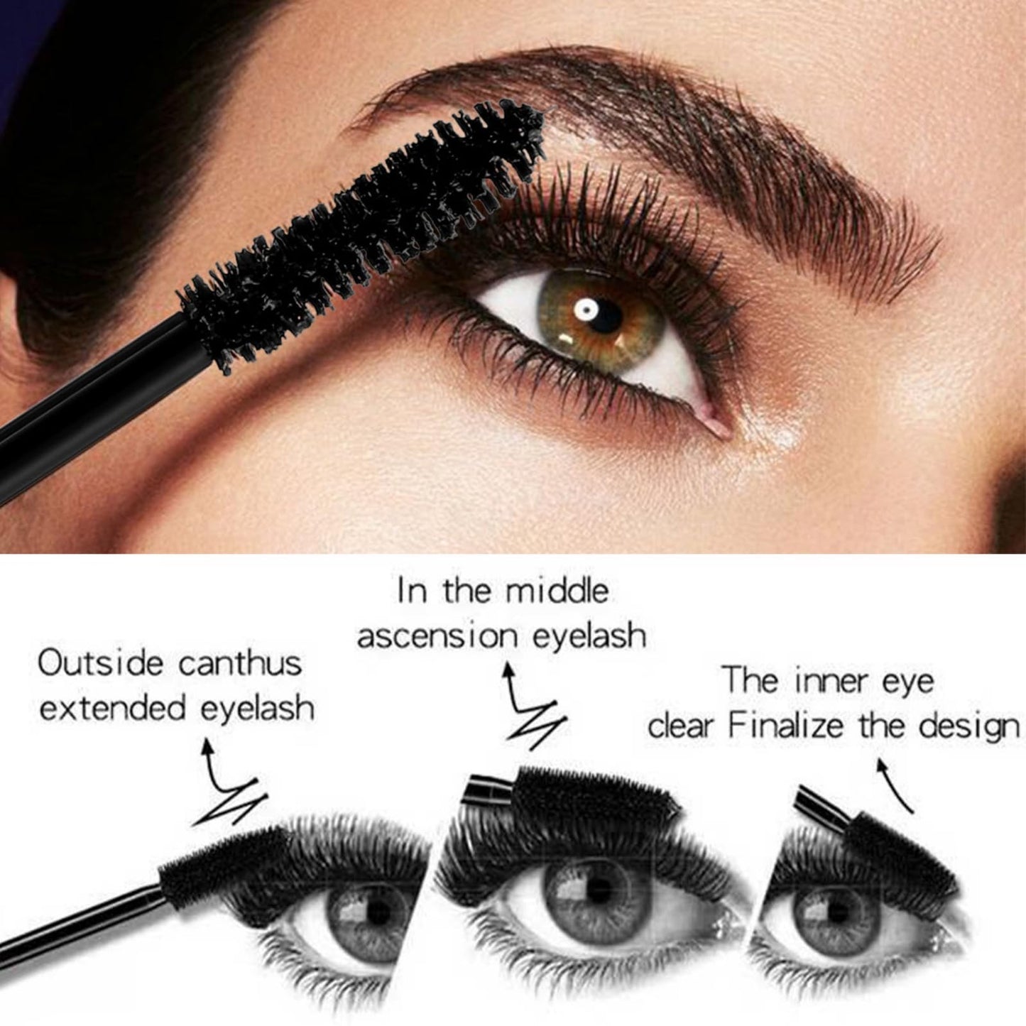 10ml Bub/ble Mascara,M/ascara Black Volume and Length,False Lash Effect Ma/scara for Woman,Lengthening Mascara Black,Waterproof Long-Lasting,Persistent Curling,Non-Smudging,Compact and Portable