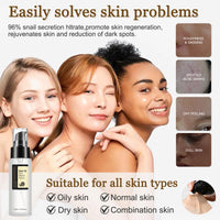 Ledeak Snail Mucin Essence, 96% Hydrating Serum with Hyaluronic Acid, Korean Skincare, Snail Protein Essence, Repairing & Brightening Face Serum for Dull & Damaged Skin,100ml