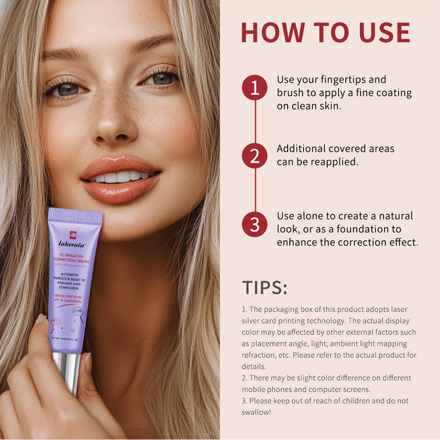 Shefave CC Red Correct With Centella Asiatica, Cc Cream Foundation - Green Colour Corrector, Tinted Spf 25, Colour Changing Foundation, Green Concealer For Redness - Balance Skin Tone & Reduce Redness
