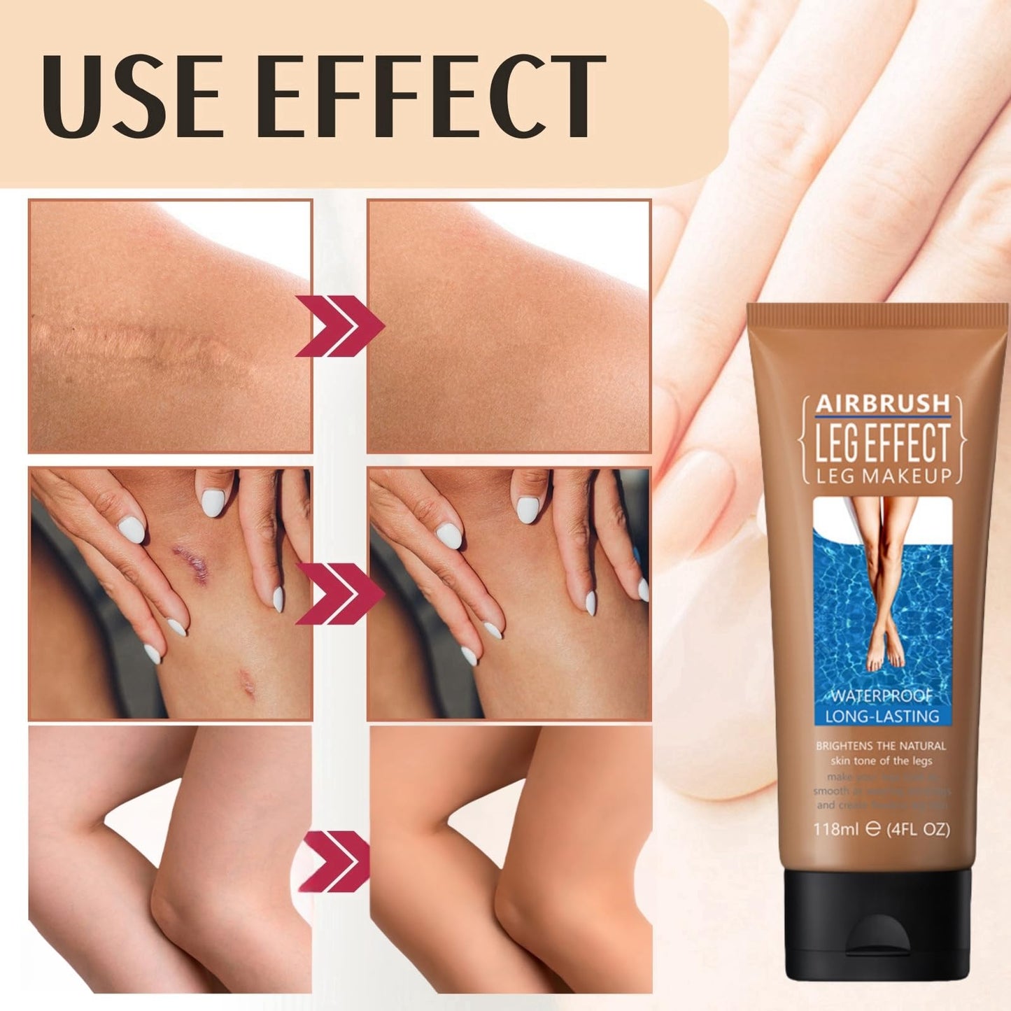 AINxtolm 118ml Colour Corrector Concealer,Leg Makeup Waterproof No Transfer,Leg Makeup,Leg Makeup Lotion,Leg and Body Scar Cover up Makeup,Leg Vein Cover up Makeup,Long Lasting Concealer Full Coverage,03#